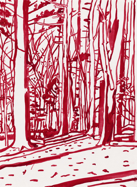 Niels Burger Red Ink on paper