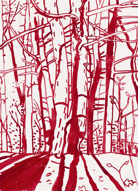 Niels Burger Red Ink on paper