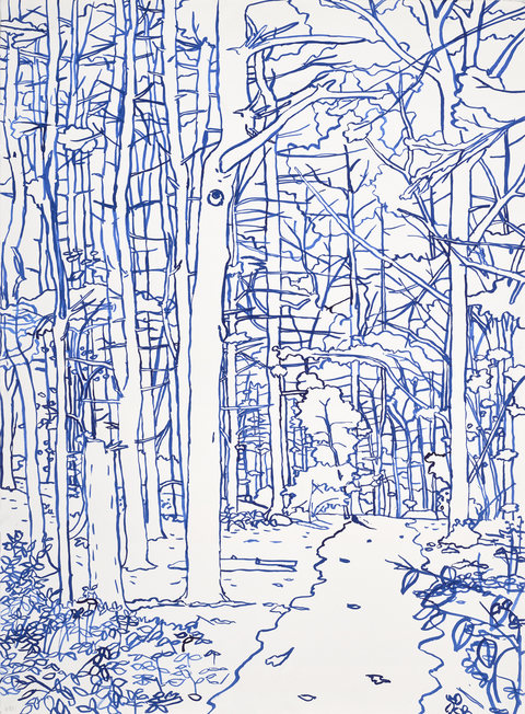 Niels Burger Black and Blue Ink on paper