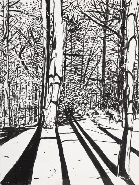 Niels Burger Black and Blue Ink on paper