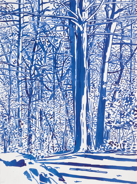 Niels Burger Black and Blue Ink on paper