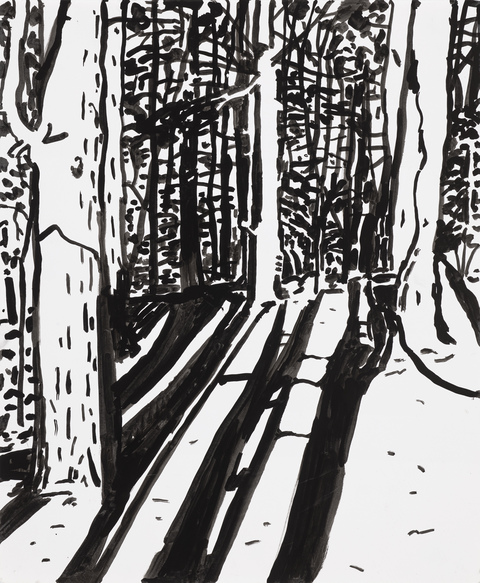 Niels Burger Black and Blue Ink on paper