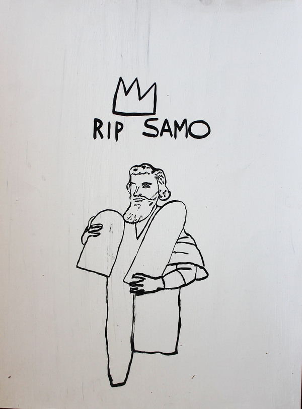 BORZOTTA ARTS-Art/Classes/Events/Networking Chris Lee: R.I.P. SAMO and Other Stories, The Semiotics of Basquiat Ink on gessoed paper unframed