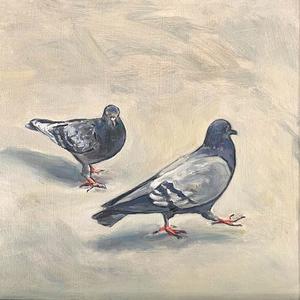 Palette Online ArtSpace Lynda D'Amico: For The Love of Pigeons Oil on canvas