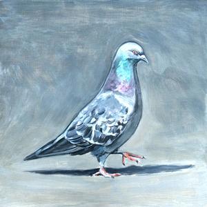 Palette Online ArtSpace Lynda D'Amico: For The Love of Pigeons Oil on wood