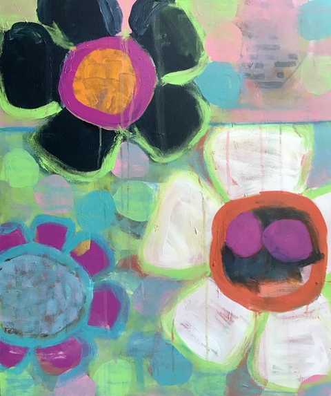 PAMELA STODDART Flower Fields Acrylic on Canvas