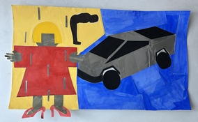 Patricia Dahlman Recent Work  acrylic painted paper, mylar on paper
