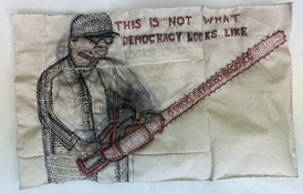 Patricia Dahlman Recent Work thread on canvas