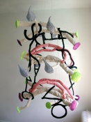Patricia Dahlman Sculptures canvas, cloth, thread, stuffing, wire, yarn