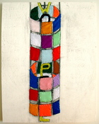 Patricia Dahlman Drawings pencil, thread, fabric on paper