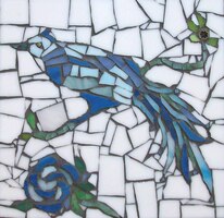 Patricia Rockwood Mosaics: Panels Stained glass, beads on board