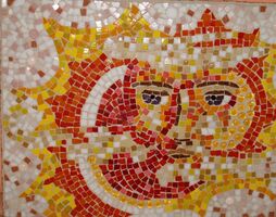 Patricia Rockwood Mosaics: Panels Glass and ceramic tile on board