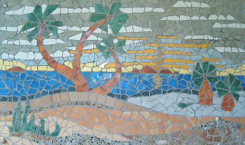 Patricia Rockwood Mosaics: Selected Corporate & Private Commissions Glass and ceramic tile, shells, pebbles, on cement board