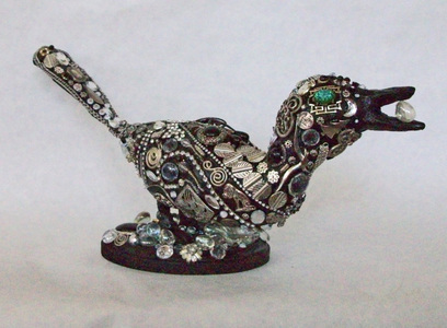 Patricia Rockwood Mosaics: Objects Found objects, glass gems, on sculpted form