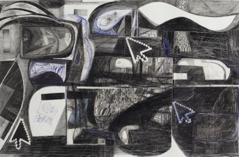 Paul Brainard Drawings pen pencil and collaged drawing on paper