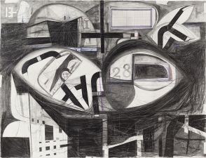 Paul Brainard Drawings Pen Pencil and collaged drawing on paper