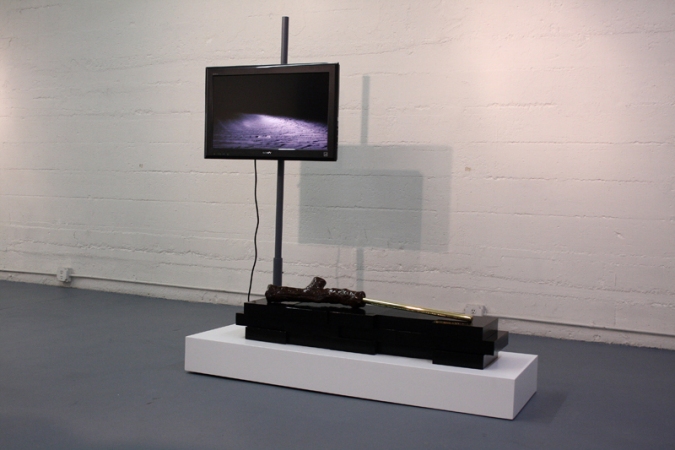 Paul Jackson ORGANIC MINIMALISM          - LA ARTCORE GALLERY cast resin, brass, rubber, video on monitor
