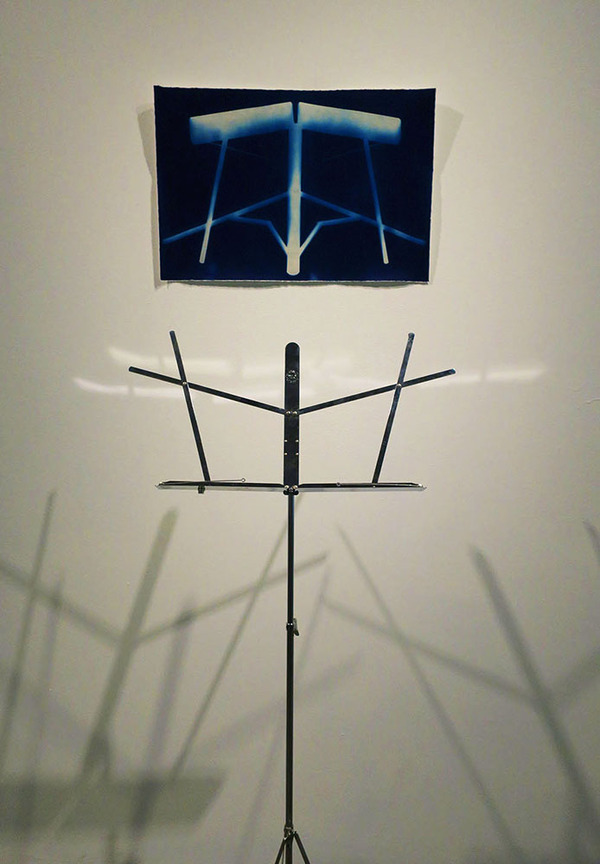 Peter Eudenbach Sculpture Cyanotype print and music stand