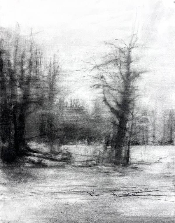 Peter Roux drawings charcoal on paper