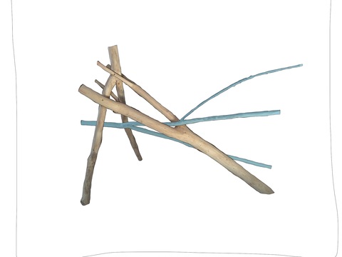 Colored branches 2 Drawing ideas for sculpture