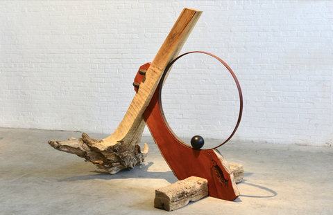 Peter Strasser Random pictures Wood, Metal, Barrel hoop, stain and sphere