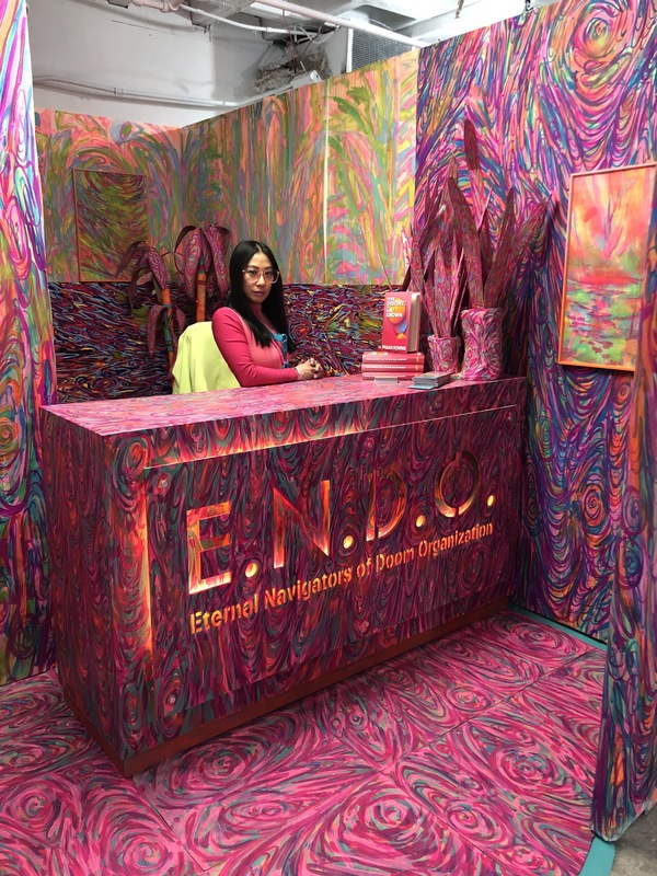 You're In Good Hands-Booth Installation with Artist as the President/CFO/CEO/Founder/Savior of E.N.D.O. 