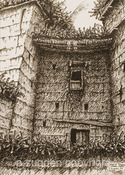 Philip Sugden, Artist Location Drawings Sepia Ink on Paper
