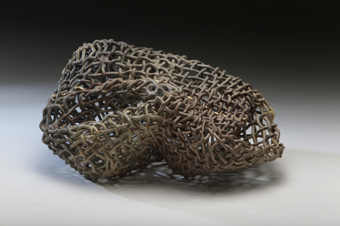 Phyllis Kudder Sullivan Vortex with Gold Line Series stoneware, metal leaf