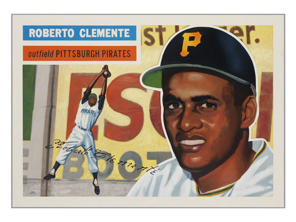 ROBERTO CLEMENTE pittsburgh Pirates // Oil Painting Art 