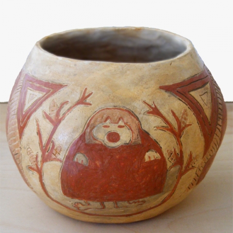 Bowl depicting obeast (Hopi), circa 1860.