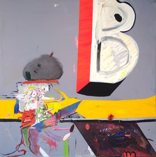 Rachel Phillips Paintings acrylic, tape, feather on panel