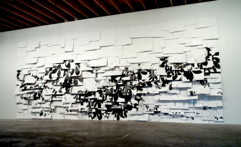 Raymond Saá 2004 El Dulcerito Llego, Locust Projects, Miami, FL ink and acrylic on layered cardboard