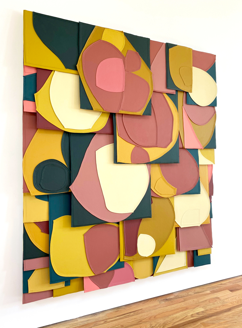 Raymond Saá Paintings Acrylic, collaged canvas on wood panels