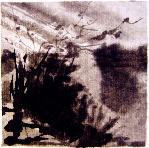 Rebecca J. Moran Ink Play on Shuen sumi ink on rice paper (shuen)