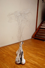 Rebecca Ripple work  galvanized wire, plaster, pantyhose