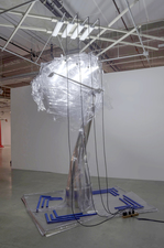 Rebecca Ripple work  vacuum formed plastic, sheet metal, florescent lights