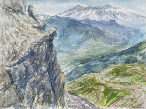 Reid Masselink Available Mountains watercolour