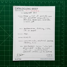 R. Galvan Cataloging Brief, Series 01 ink on paper