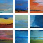Rita Shapiro Multiple Panel Paintings Oil on 9 Canvases