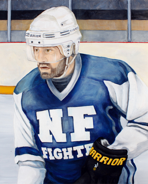 Jake Hitting the Ice RACHEL MINDRUP Oil Portraits NF2 Oil on Canvas