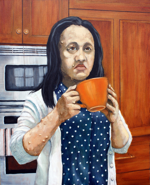Kay Preparing her Vlog RACHEL MINDRUP Oil Portraits NF1 (United States) Oil on Canvas