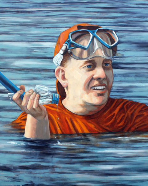Barbara Snorkeling at the Lake RACHEL MINDRUP Oil Portraits NF1 (United States) Oil on Canvas
