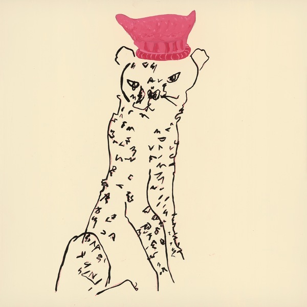 Roberta Paul Pink Hat Cat colored pencil/goauche on panel