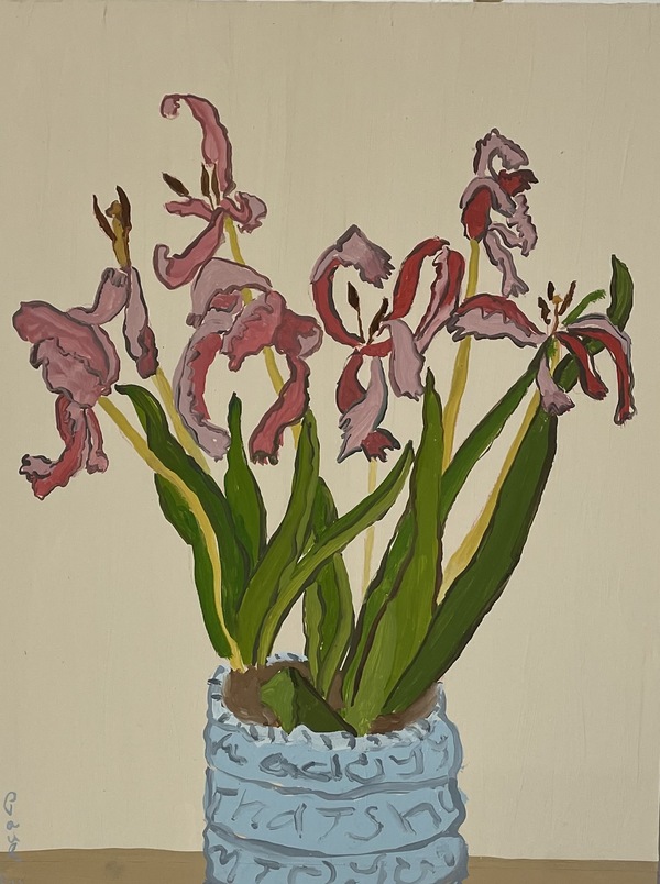 Roberta Paul Blooms colored pencil/goauche on panel