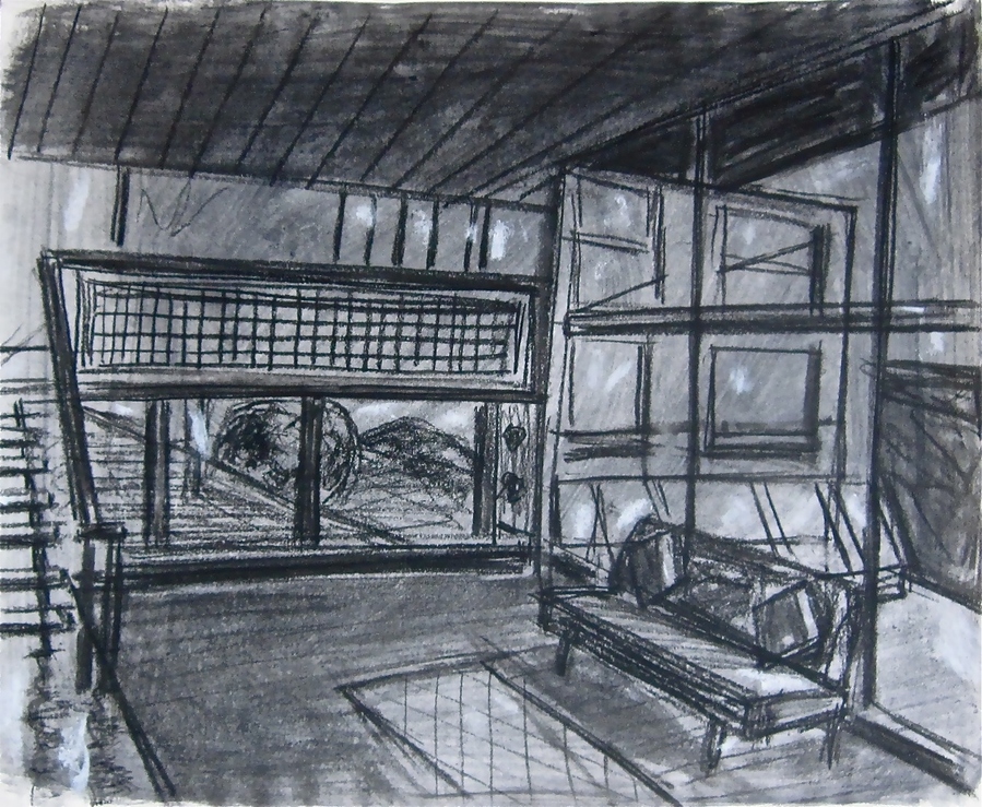 Robert G. Edelman        Art Consultant/Writer/Independent Curator     Interiors  Graphite, charcoal and pastel on paper