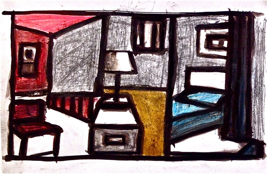 Robert G. Edelman        Art Consultant/Writer/Independent Curator     Interiors  Ink, oil pastel, charcoal, pencil on paper