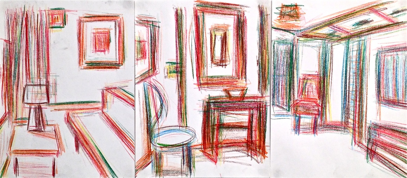 Robert G. Edelman        Art Consultant/Writer/Independent Curator     Interiors  Colored pencil on paper