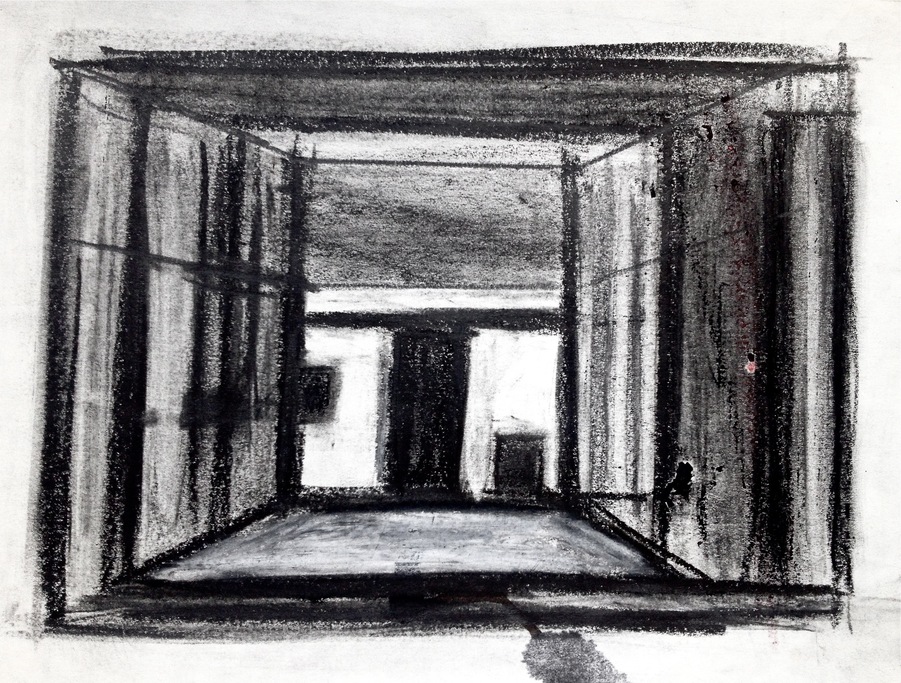 Robert G. Edelman        Art Consultant/Writer/Independent Curator     Interiors  pencil and charcoal on paper