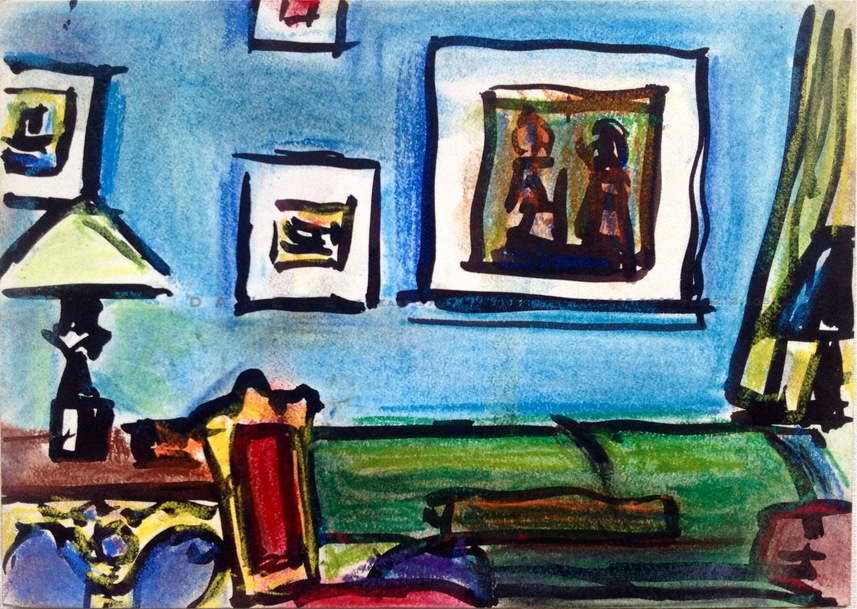 Robert G. Edelman        Art Consultant/Writer/Independent Curator     Interiors  Ink, watercolor, pastel on paper