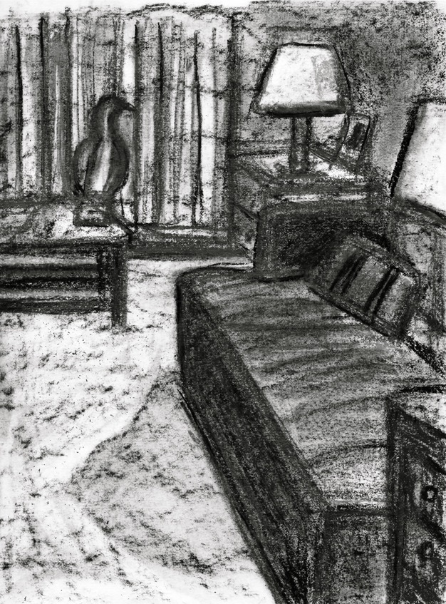 Robert G. Edelman        Art Consultant/Writer/Independent Curator     Interiors  Charcoal, graphite on paper